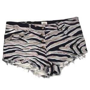 Somedays l highwaisted button fly cutoff denim